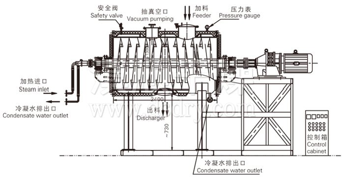 真空耙式干燥机结构示意图